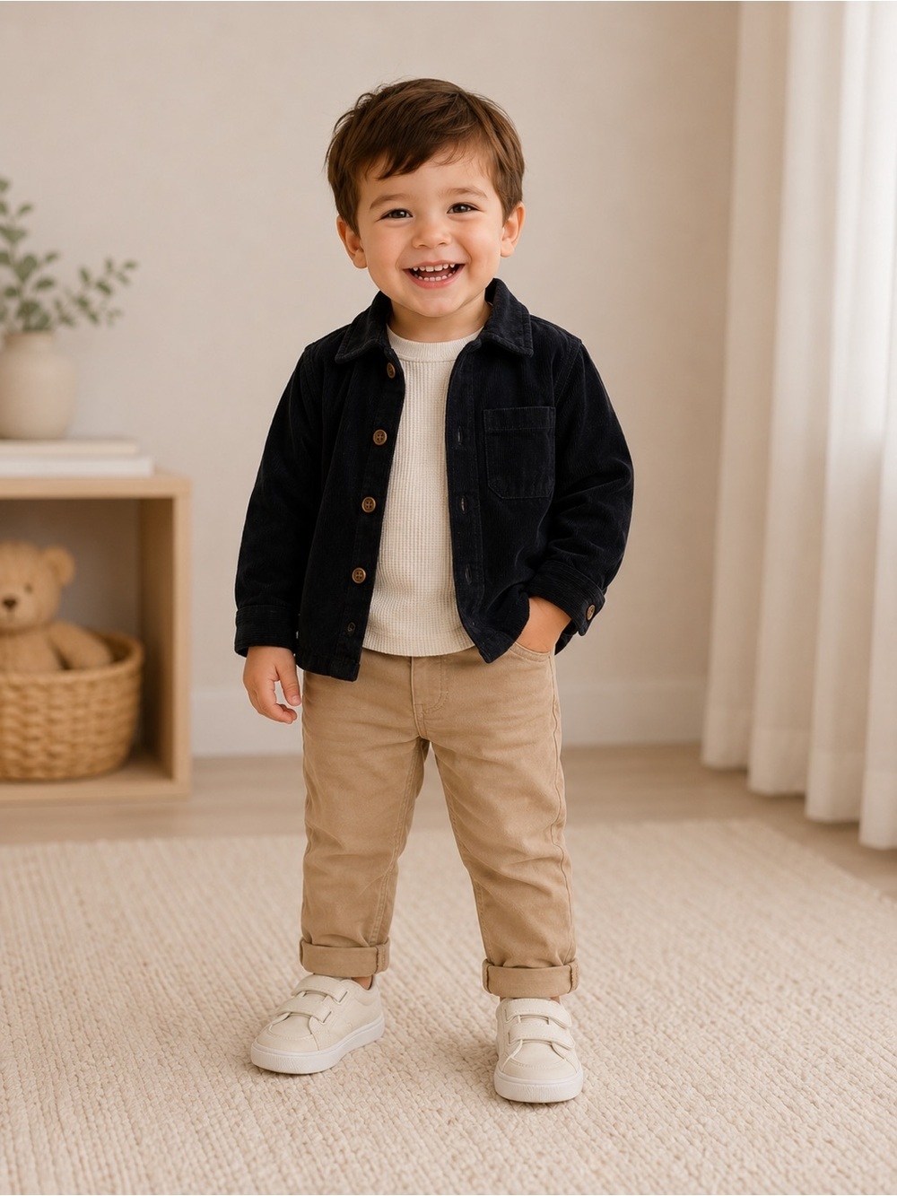 Miles The Label • NWT Black Corduroy Button-Up Jacket